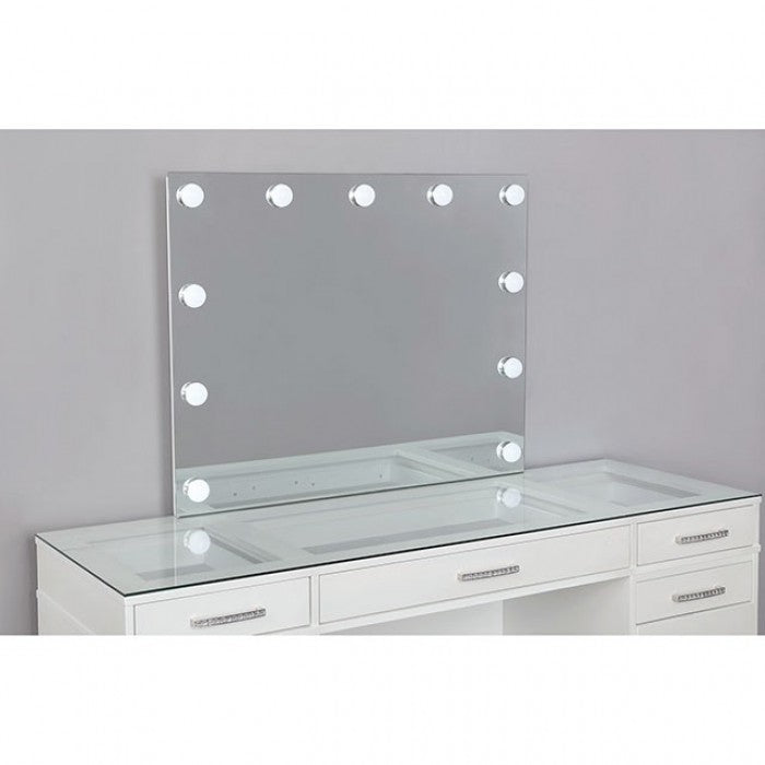 Furniture Of America Valentina Luminous White Glam Vanity Set, White Model FOA-DK5682WH-PK - MONAVILLA