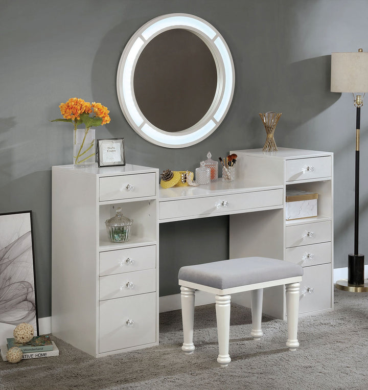 Furniture Of America Yasmine Luminous White Glam Vanity Set Model FOA-DK5683WH-PK - MONAVILLA