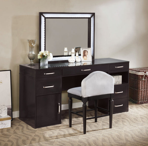 Furniture Of America Vickie Obsidian Gray Glam Vanity Set Model FOA-DK5684DG-PK - MONAVILLA