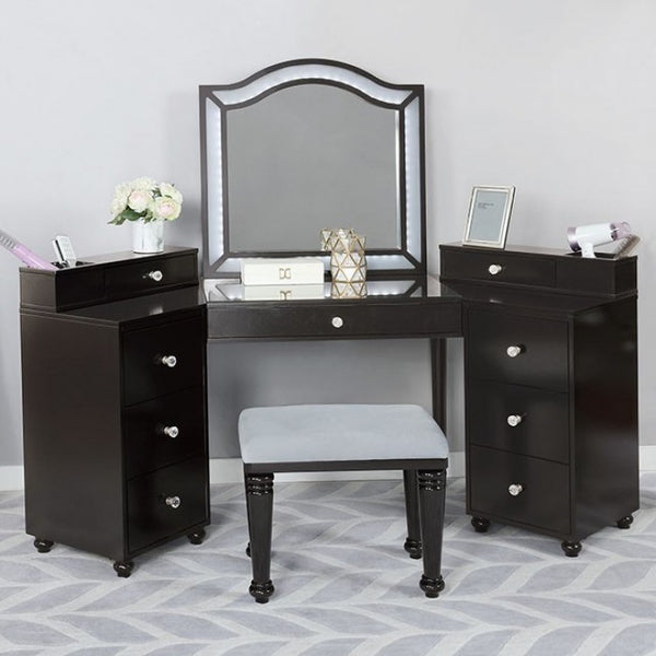 Furniture Of America Tracie Obsidian Gray Glam Vanity Set Model FOA-DK5686DG-PK