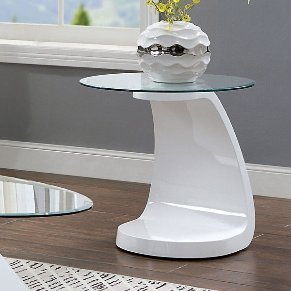 Furniture Of America Nahara White Contemporary End Table Model FOA4042WH-E-TABLE - MONAVILLA