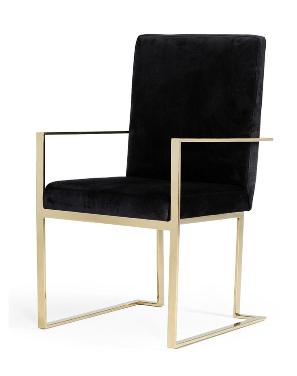 Modrest Fowler Modern Black Velvet Dining Chair - MONAVILLA