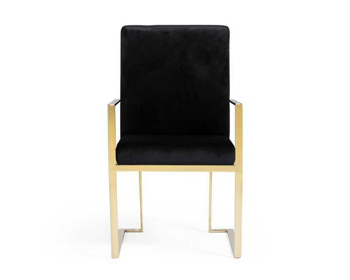 Modrest Fowler Modern Black Velvet Dining Chair - MONAVILLA