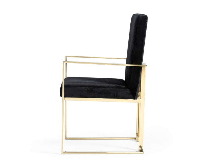 Modrest Fowler Modern Black Velvet Dining Chair - MONAVILLA