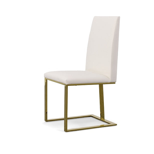 Modrest Frankie Contemporary White & Gold Dining Chair - MONAVILLA