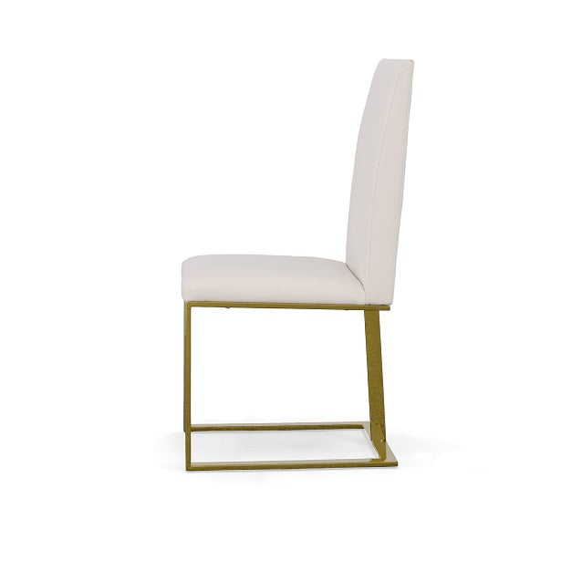 Modrest Frankie Contemporary White & Gold Dining Chair - MONAVILLA