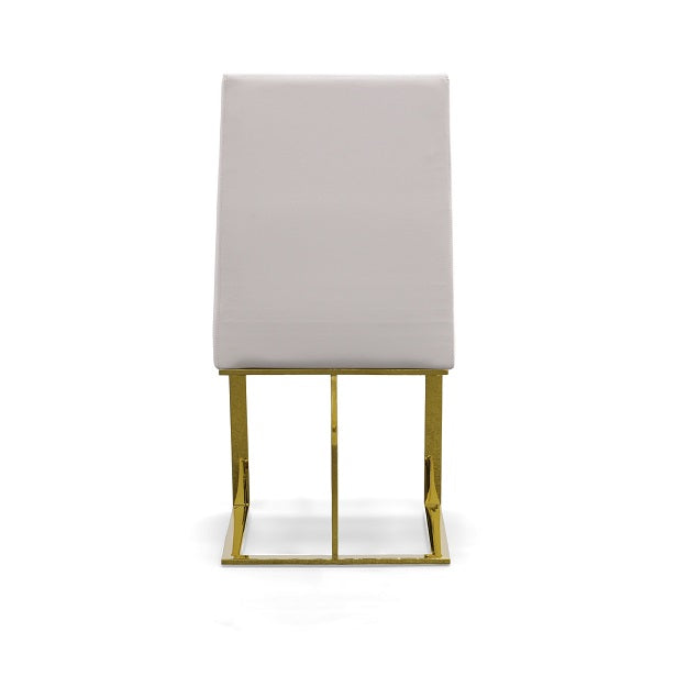 Modrest Frankie Contemporary White & Gold Dining Chair - MONAVILLA