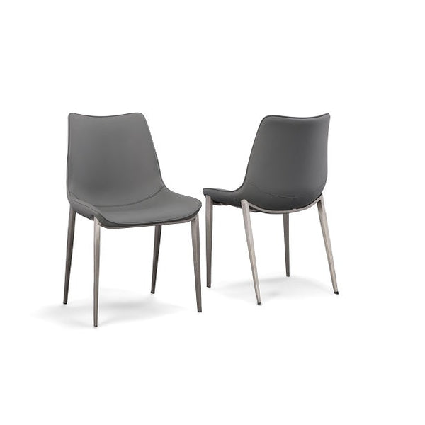 Modrest Frasier Modern Grey Eco Leather Dining Chair (Set of 2) - MONAVILLA