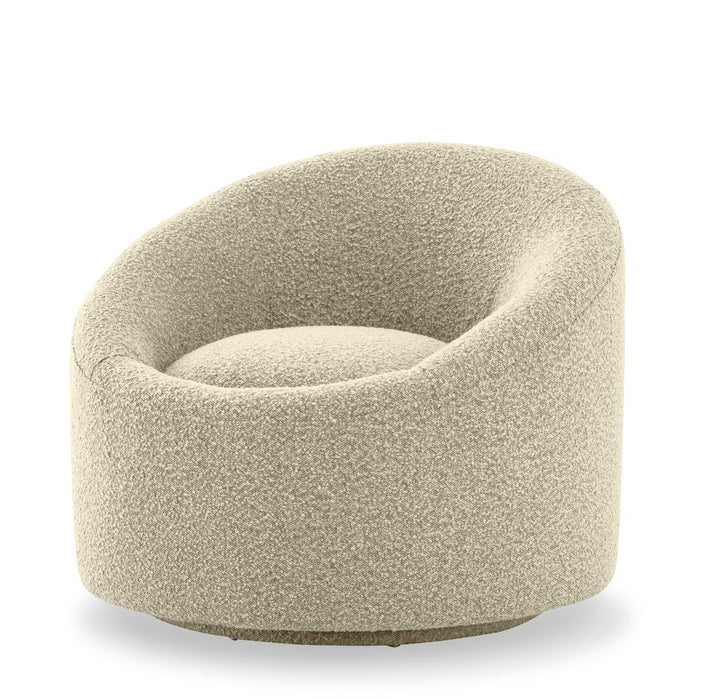 Modrest Frontier Glam Beige Fabric Accent Chair - MONAVILLA