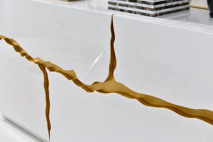 Modrest Aspen Modern White & Gold Buffet - MONAVILLA
