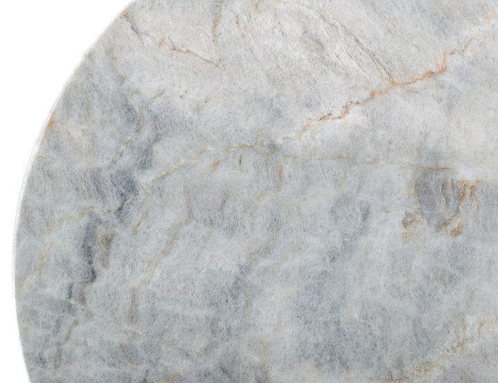 Modrest Gabbro Glam White Marble and Gold End Table - MONAVILLA