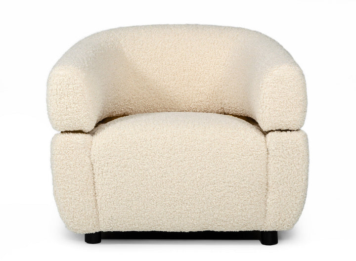 Divani Casa Gannet Glam Beige Fabric Chair - MONAVILLA