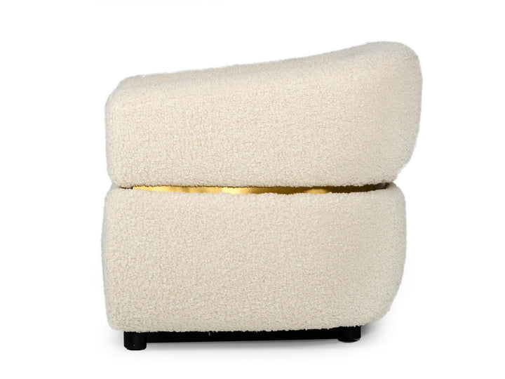 Divani Casa Gannet Glam Beige Fabric Chair - MONAVILLA