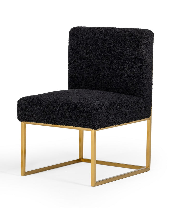 Modrest Garvin Glam Black and Gold Fabric Accent Chair - MONAVILLA