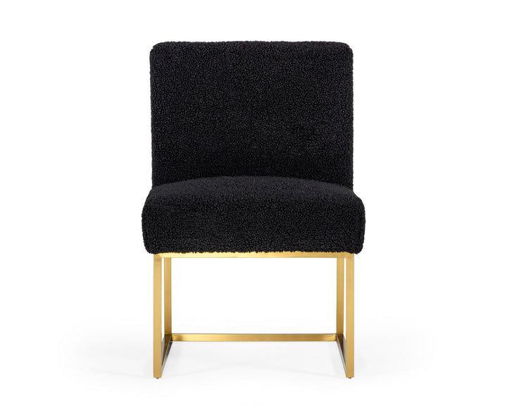 Modrest Garvin Glam Black and Gold Fabric Accent Chair - MONAVILLA