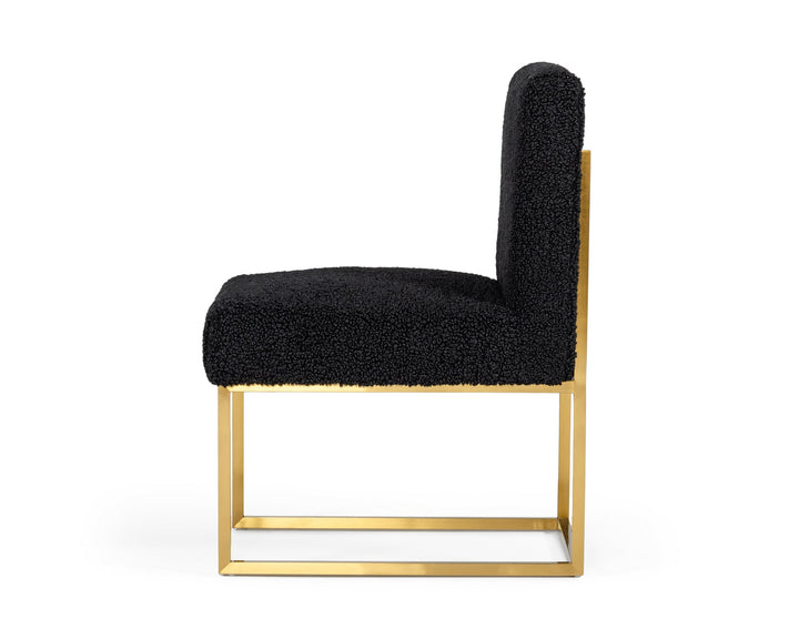Modrest Garvin Glam Black and Gold Fabric Accent Chair - MONAVILLA