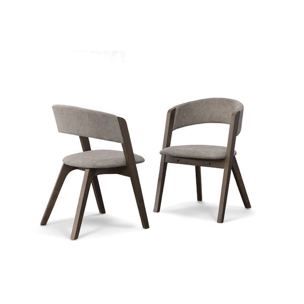 Modrest Grover Modern Grey & Dark Wenge Dining Chair (Set of 2) - MONAVILLA