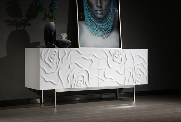 Modrest Gwen Modern White High Gloss Buffet - MONAVILLA
