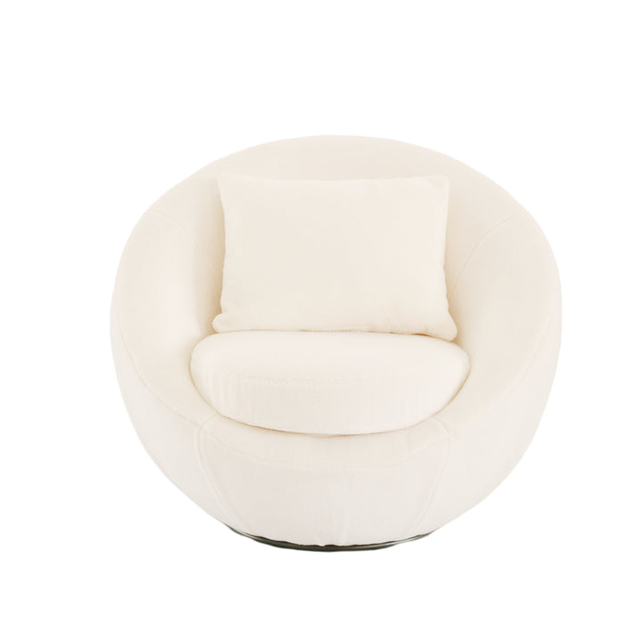 Modrest Gypsum Modern White Swivel Accent Chair - MONAVILLA