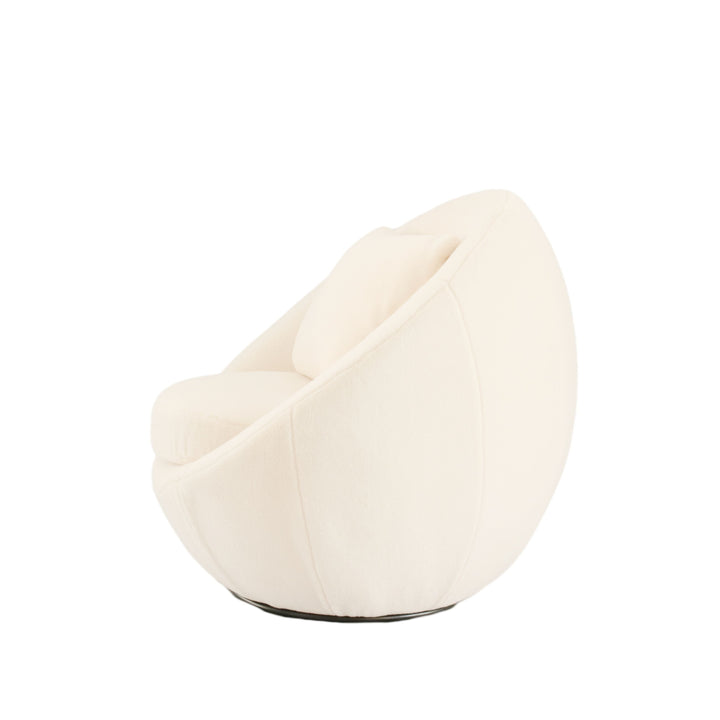 Modrest Gypsum Modern White Swivel Accent Chair - MONAVILLA