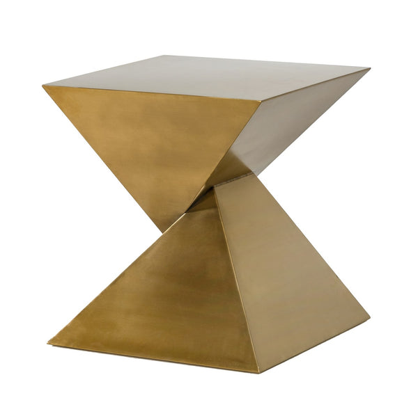 Modrest Hadler Glam Brushed Gold Metallic End Table - MONAVILLA