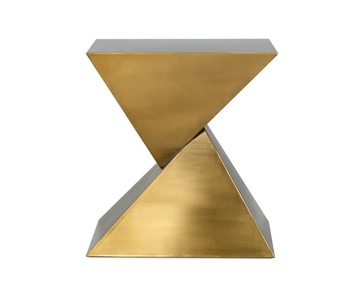 Modrest Hadler Glam Brushed Gold Metallic End Table - MONAVILLA