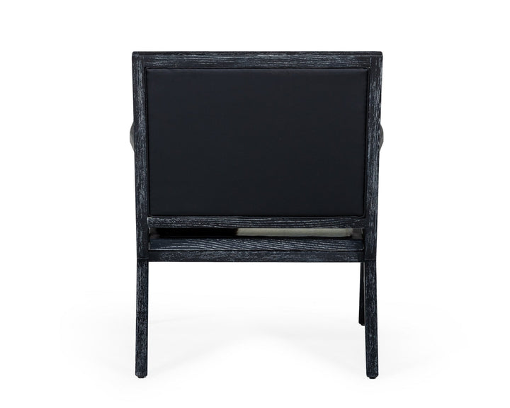 Modrest Hallam Glam Black and White Cowhide Accent Chair - MONAVILLA