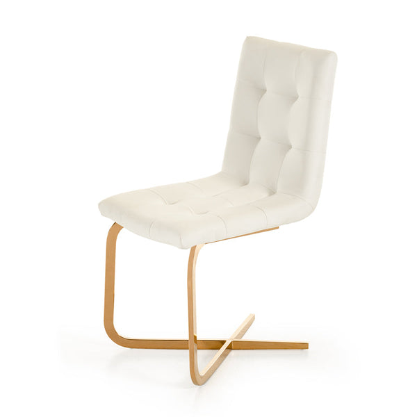 Haslet Modern White & Rosegold Dining Chair (Set of 2) - MONAVILLA