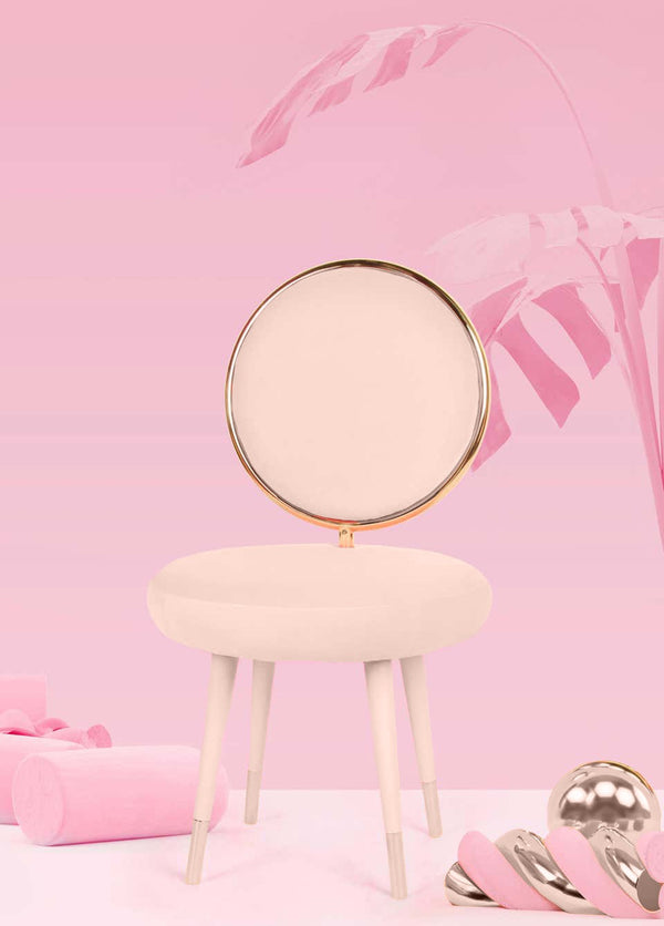 Modrest Haswell Glam Pink Velvet Accent Chair (Set of Two) - MONAVILLA