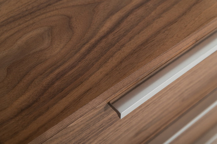 Modrest Heloise Contemporary Walnut & Stainless Steel Dresser - MONAVILLA