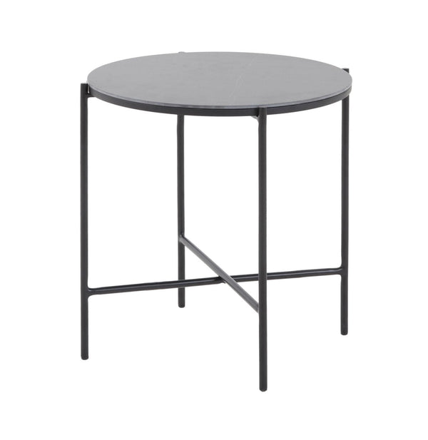 Modrest Hobart Modern Black Ceramic End Table - MONAVILLA