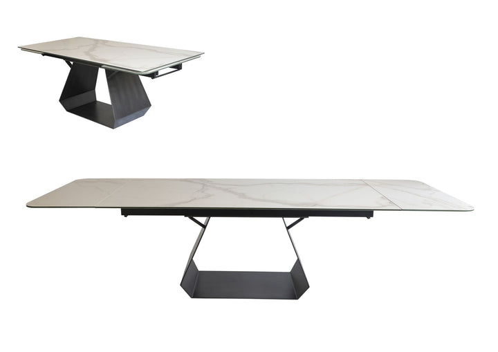 Modrest Howell Modern White Ceramic Extendable Dining Table - MONAVILLA
