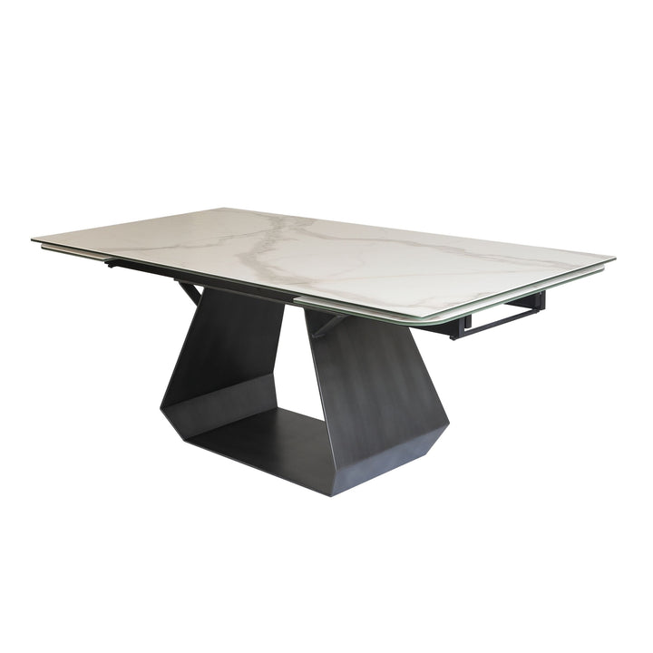 Modrest Howell Modern White Ceramic Extendable Dining Table - MONAVILLA