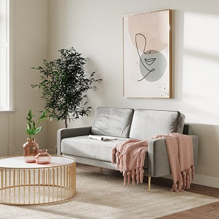 Divani Casa Huffine Modern Grey Fabric Sofa - MONAVILLA