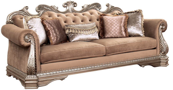 ACME Northville Velvet & Antique Silver Sofa Model 56930 - MONAVILLA