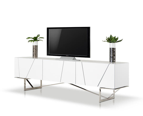 Rostock Modern White TV Stand - MONAVILLA