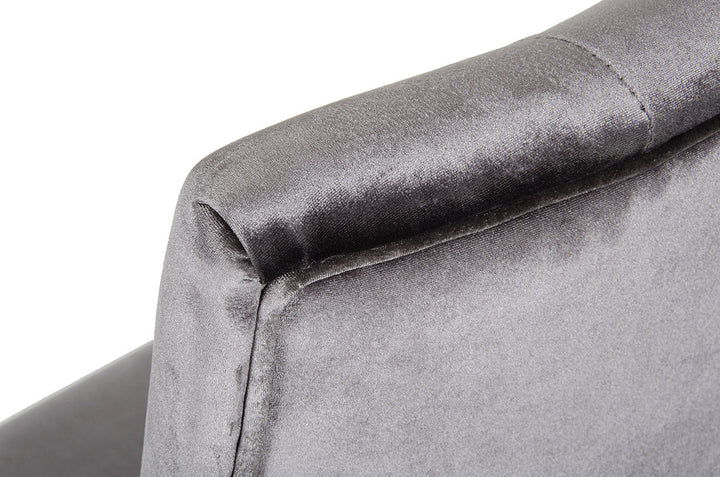 A&X Charlotte Grey Velour Dining Chair (Set of 2) - MONAVILLA