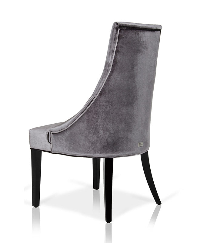 A&X Charlotte Grey Velour Dining Chair (Set of 2) - MONAVILLA