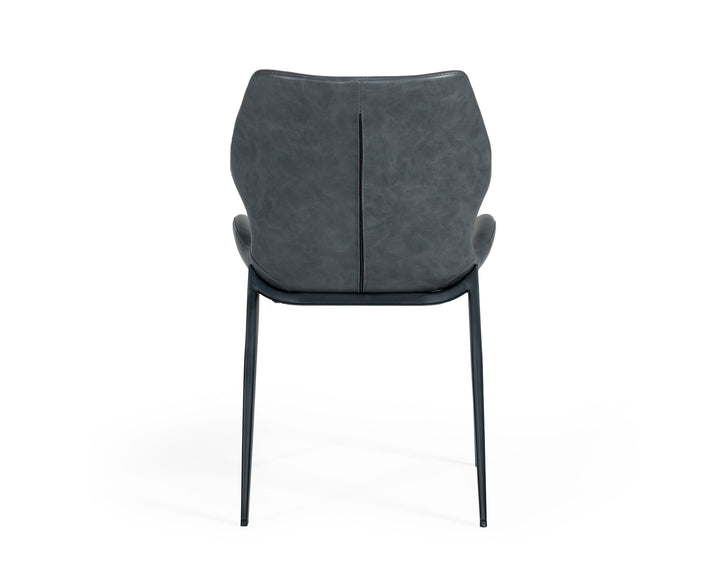 Modrest Instone Industrial Dark Grey Eco Leather Dining Chair (Set of 2) - MONAVILLA