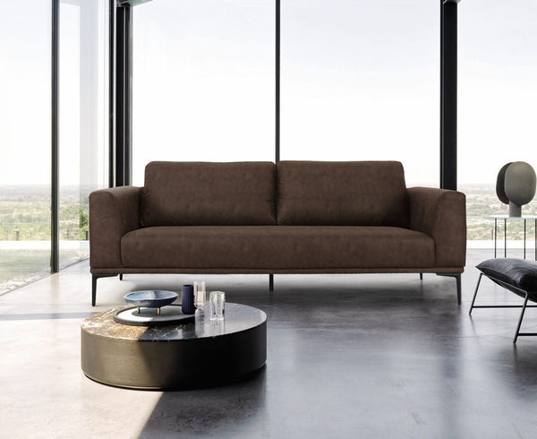 Divani Casa Jada Modern Brown Fabric Loveseat - MONAVILLA