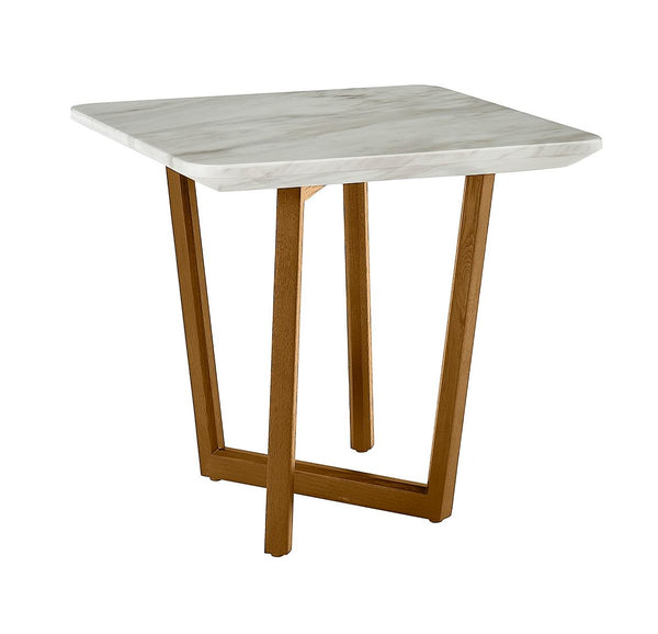 Modrest James Mid Century Walnut & Ceramic End Table - MONAVILLA
