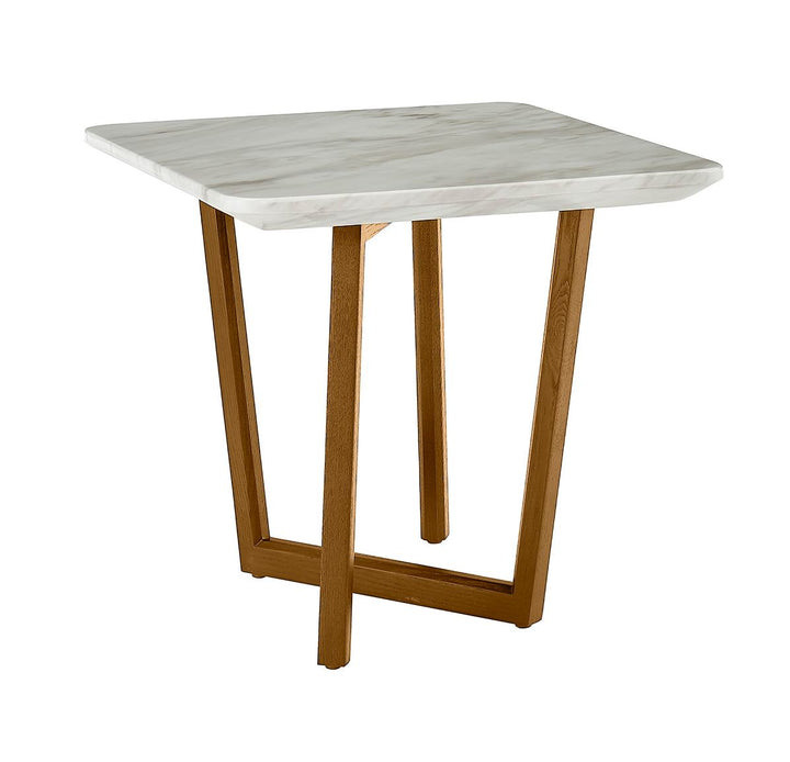 Modrest James Mid Century Walnut & Ceramic End Table - MONAVILLA