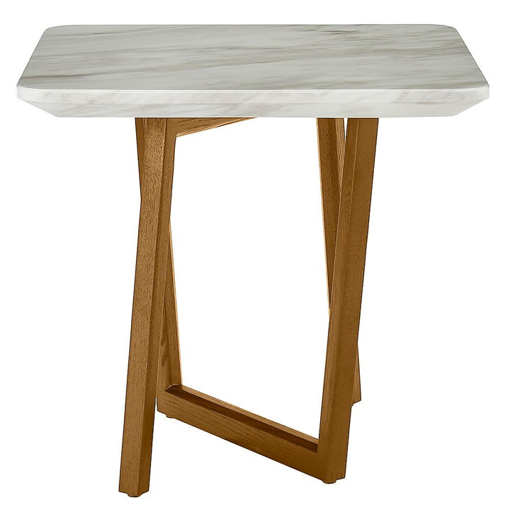 Modrest James Mid Century Walnut & Ceramic End Table - MONAVILLA