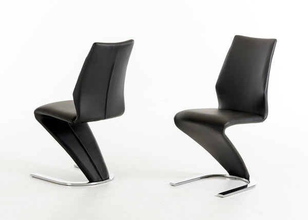 Penn Modern Black Leatherette Dining Chair (Set of 2) - MONAVILLA