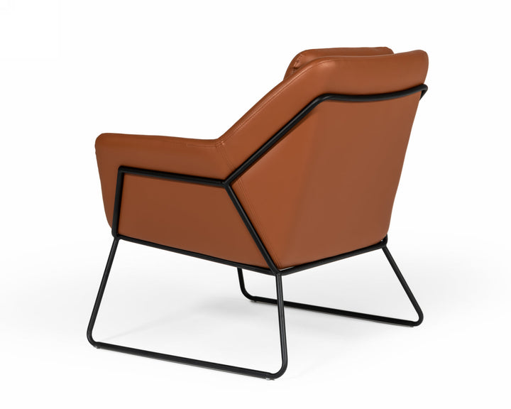 Modrest Jennifer Industrial Brown Eco Leather Accent Chair - MONAVILLA