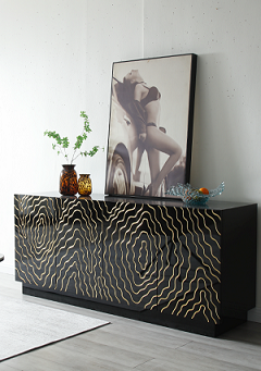 Modrest Jonah Modern Black and Gold Buffet - MONAVILLA