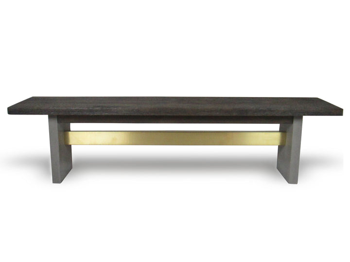 Modrest June Modern Dark Grey Concrete & Walnut Dining Bench - MONAVILLA