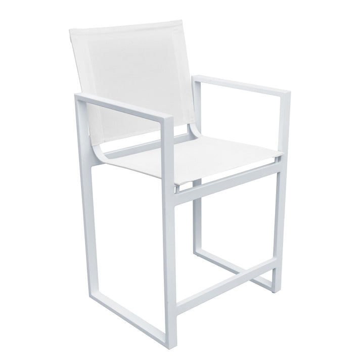 Divani Casa Kayak Modern White Outdoor Counter Stool - MONAVILLA
