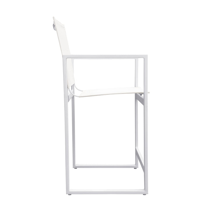 Divani Casa Kayak Modern White Outdoor Counter Stool - MONAVILLA