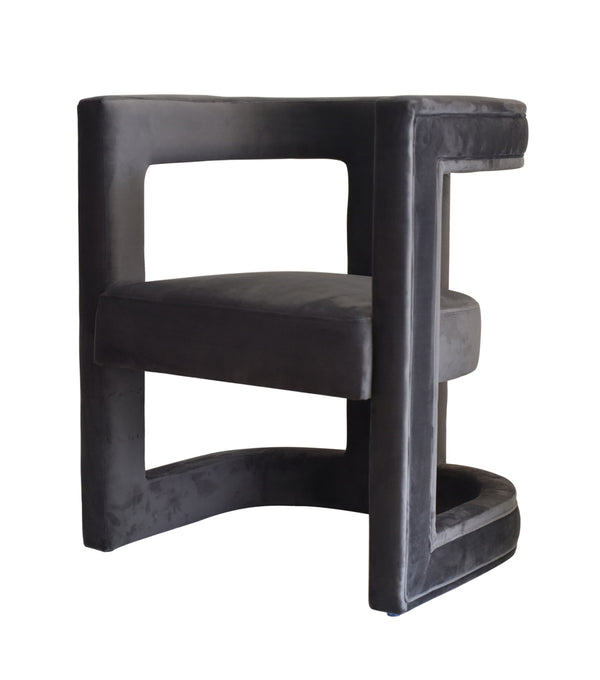 Modrest Kendra Dark Grey Fabic Accent Chair - MONAVILLA